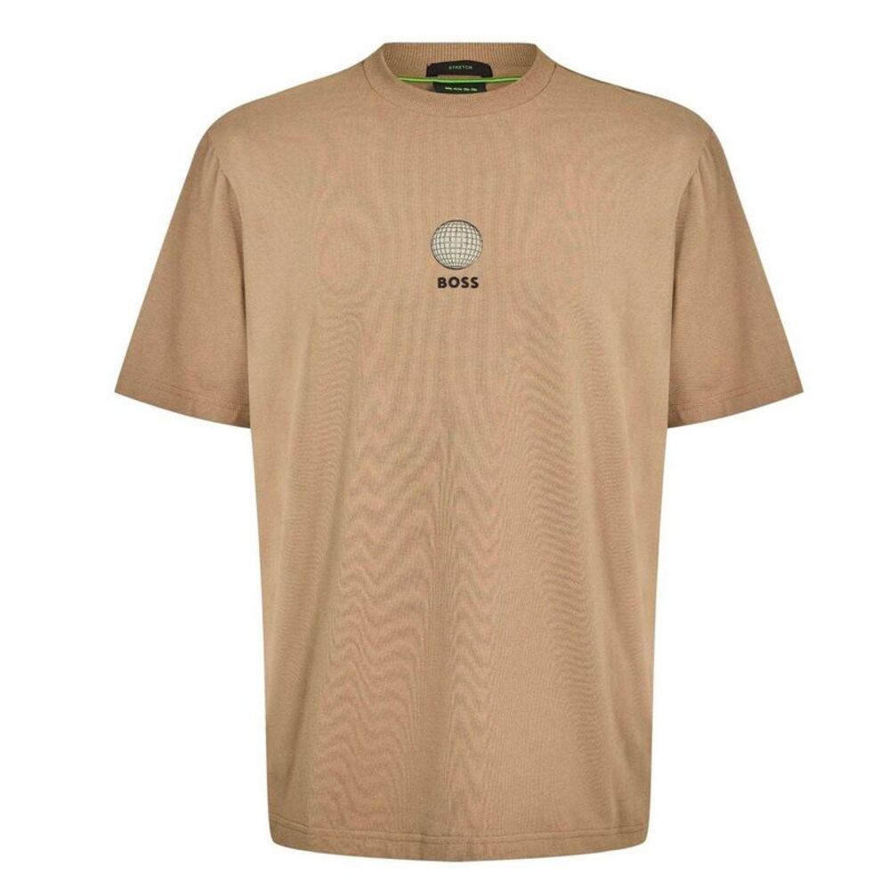 Boss Mens Globe Short-Sleeved T-Shirt / Light Green
